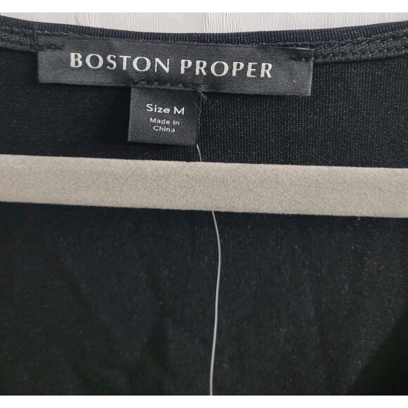 Boston Proper Beyond Travel Sleeveless Drawstring Maxi Dress Black Sz M $110 - Picture 4 of 11